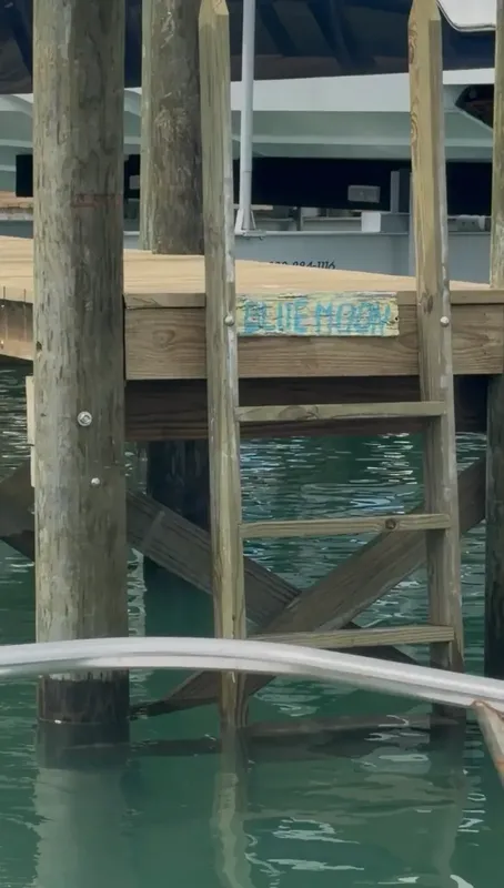 Private guest dock at Blue Moon Cottage for boats up to 23 feet